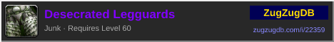 Desecrated Legguards: forum signature banner
