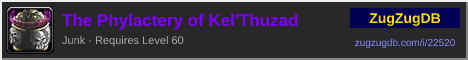 The Phylactery of Kel'Thuzad: forum signature banner