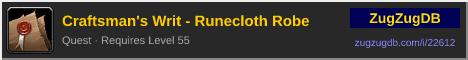 Craftsman's Writ - Runecloth Robe: forum signature banner