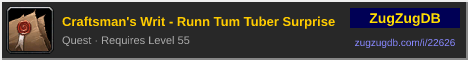 Craftsman's Writ - Runn Tum Tuber Surprise: forum signature banner