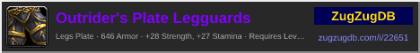 Outrider's Plate Legguards: forum signature banner