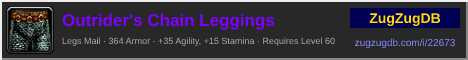Outrider's Chain Leggings: forum signature banner