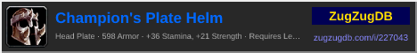 Champion's Plate Helm: forum signature banner
