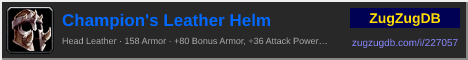 Champion's Leather Helm: forum signature banner