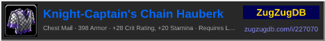 Knight-Captain's Chain Hauberk: forum signature banner
