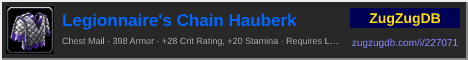 Legionnaire's Chain Hauberk: forum signature banner