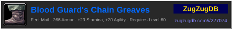 Blood Guard's Chain Greaves: forum signature banner