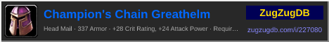Champion's Chain Greathelm: forum signature banner