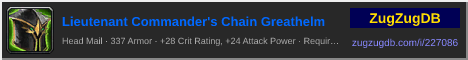 Lieutenant Commander's Chain Greathelm: forum signature banner