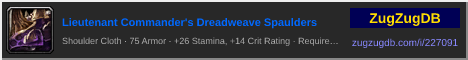 Lieutenant Commander's Dreadweave Spaulders: forum signature banner