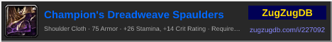 Champion's Dreadweave Spaulders: forum signature banner