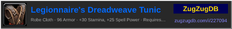 Legionnaire's Dreadweave Tunic: forum signature banner