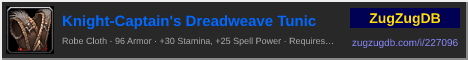 Knight-Captain's Dreadweave Tunic: forum signature banner