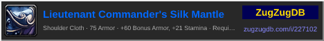 Lieutenant Commander's Silk Mantle: forum signature banner
