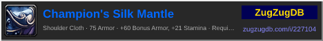 Champion's Silk Mantle: forum signature banner