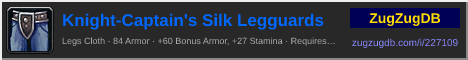Knight-Captain's Silk Legguards: forum signature banner