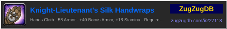 Knight-Lieutenant's Silk Handwraps: forum signature banner