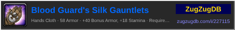 Blood Guard's Silk Gauntlets: forum signature banner