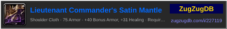 Lieutenant Commander's Satin Mantle: forum signature banner