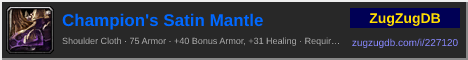 Champion's Satin Mantle: forum signature banner