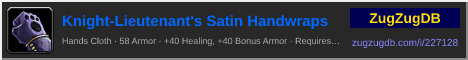 Knight-Lieutenant's Satin Handwraps: forum signature banner
