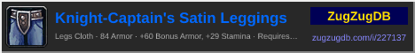 Knight-Captain's Satin Leggings: forum signature banner