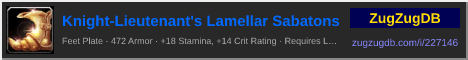 Knight-Lieutenant's Lamellar Sabatons: forum signature banner