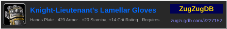 Knight-Lieutenant's Lamellar Gloves: forum signature banner