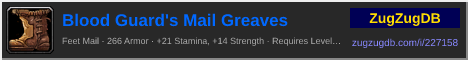 Blood Guard's Mail Greaves: forum signature banner