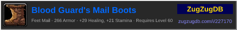 Blood Guard's Mail Boots: forum signature banner