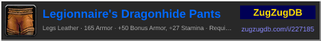 Legionnaire's Dragonhide Pants: forum signature banner