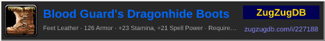Blood Guard's Dragonhide Boots: forum signature banner