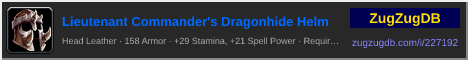 Lieutenant Commander's Dragonhide Helm: forum signature banner