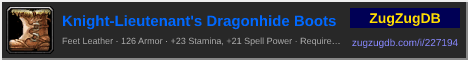 Knight-Lieutenant's Dragonhide Boots: forum signature banner