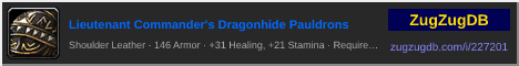 Lieutenant Commander's Dragonhide Pauldrons: forum signature banner