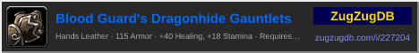 Blood Guard's Dragonhide Gauntlets: forum signature banner