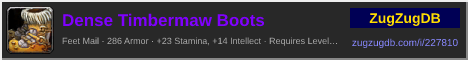 Dense Timbermaw Boots: forum signature banner