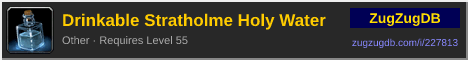 Drinkable Stratholme Holy Water: forum signature banner