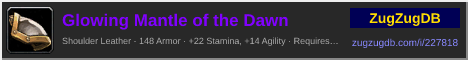Glowing Mantle of the Dawn: forum signature banner