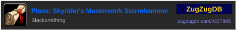 Plans: Skyrider's Masterwork Stormhammer: forum signature banner