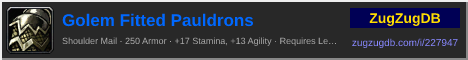 Golem Fitted Pauldrons: forum signature banner