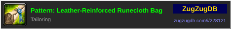 Pattern: Leather-Reinforced Runecloth Bag: forum signature banner