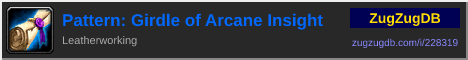 Pattern: Girdle of Arcane Insight: forum signature banner