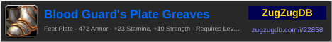 Blood Guard's Plate Greaves: forum signature banner