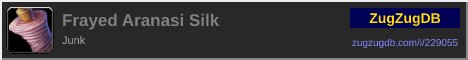 Frayed Aranasi Silk: forum signature banner
