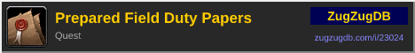 Prepared Field Duty Papers: forum signature banner