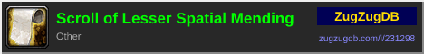 Scroll of Lesser Spatial Mending: forum signature banner