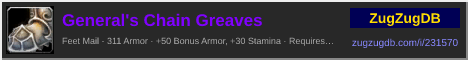 General's Chain Greaves: forum signature banner