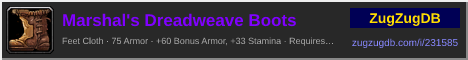 Marshal's Dreadweave Boots: forum signature banner
