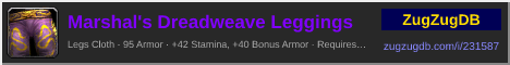 Marshal's Dreadweave Leggings: forum signature banner